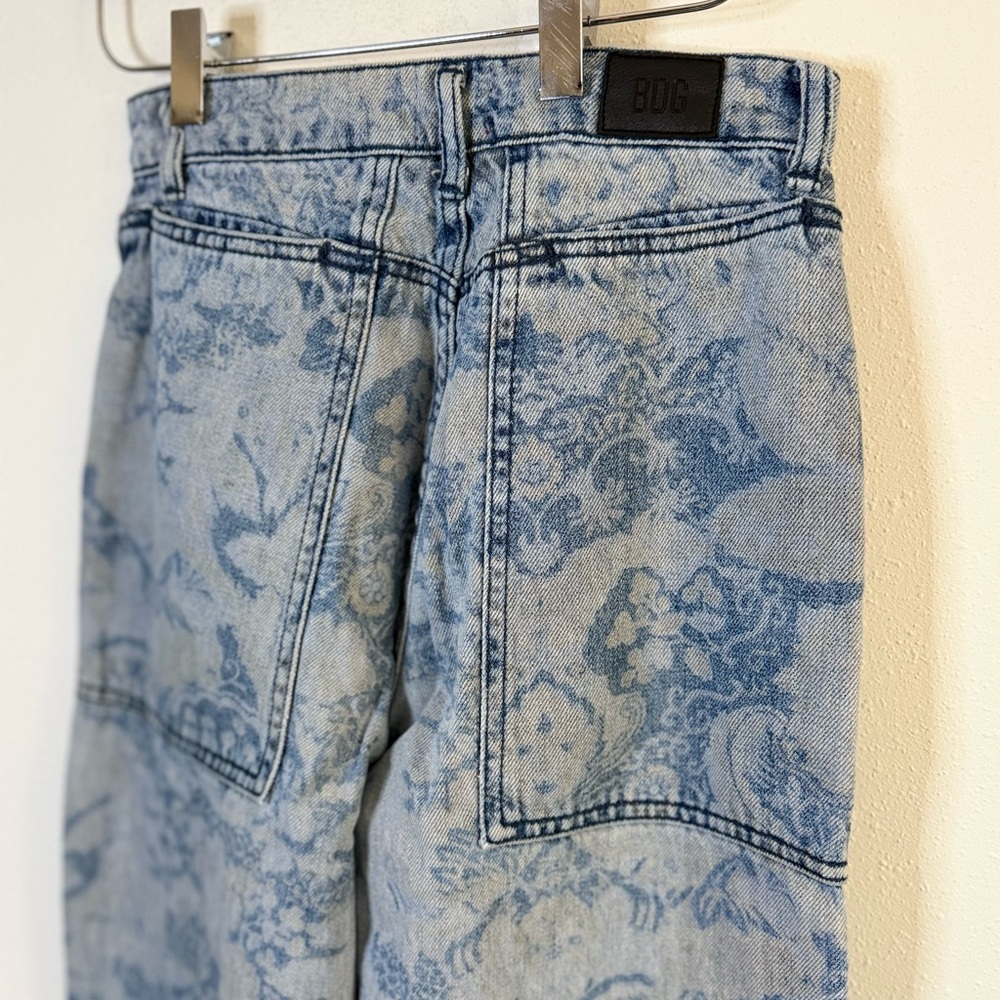 BDG Urban Outfitters Floral Acid Wash Baggy Jeans Y2K Wide Leg 24 - Picture 6 of 11